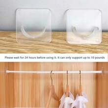 6pcs Telescopic Rod Brackets - Adhesive Curtain Rod Brackets - Wall Mount Rod Brackets - Bathroom Accessories - Multicolor - View 8