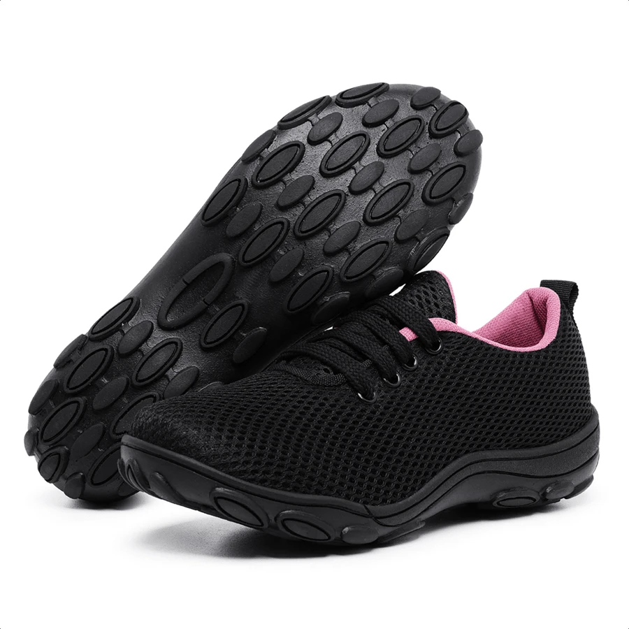 Women's Sports Shoes For Gym And Running, Breathable, Lightweight And With Non-Slip Rubber Sole For Comfort And Performance - Đen và Hồng - Xem 1