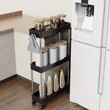 2/3/4-Tier Standing Floor Rack, Multi-Layer Storage Organizer Cart With Wheels For Kitchen, Bedroom, Bathroom