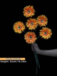 1 CÁI/3 CÁI/7 CÁI, Hoa cúc vạn thọ lụa nhân tạo, Có thể uốn cong và không phai màu - Dùng để trang trí tường hoa tự làm, Bố trí bối cảnh, Bình hoa phòng khách và phòng ngủ, Đám cưới, Tiệc tùng, Trang trí nhà cửa, Đồ nhồi bàn làm việc, Trang trí phòng - nhiều màu - Xem 14