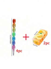 4 Bút chì Sugar Gourd không cắt + 2 cục tẩy có thể cắt Bút chì nhiều đoạn, Bút chì thay thế bảy đoạn, Sugar Gourd đính hạt, Nối, Bút chì không cắt, Đồ chơi vui nhộn, Bút chì vẽ Thiết kế hoạt hình Tẩy, Tẩy bút chì để vẽ hoặc viết, Công cụ sửa lỗi sáng tạo cho học sinh Văn phòng trường học - Nhiều màu - Xem 12