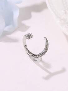 1 件水钻月亮和星星装饰袖口戒指（月中 10 至 13 块砖随机） - 開口戒指 - 查看 3