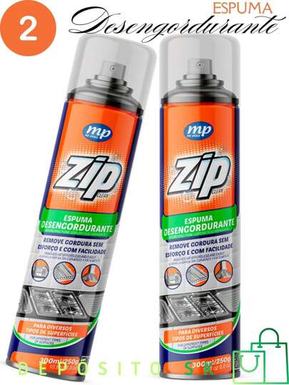 Kit 2 Espuma Desengordurante Zip Clean My Place Limpa Azulejo, Fogão Pia 300ml