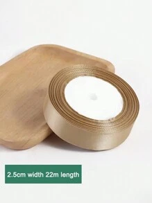 25码/卷丝绸香槟金色缎带，用于礼品包装装饰礼品盒丝带DIY工艺情人节婚礼花束花环缝纫用品情人节 - 彩色 - 查看 11