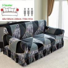 Christmas [US Local Warehouse] 1pc High-End Elegant Minimalist Marble Texture Sofa Cover, Luxurious Refined Living, Fashionable Graceful, Refresh Home Decor, Protect Furniture, Stretchy Fabric & Ruffled Skirt Design, Suitable For Home, Hotel, Meeting Room, Apartment, Party, Restaurant, Cafe, All Seasons [US Local Warehouse, Fast Delivery]Home Decor Gift For New Year