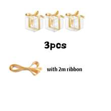 3/20/50 piezas Cajas mini transparentes para regalos de 2 x 2 x 2 pulgadas con cintas, cajas cúbicas transparentes extra pequeñas para dulces, cajas mini para regalos de boda, fiesta de Navidad, baby shower, cumpleaños