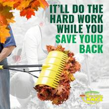 Back Saving Garden Rake ― Leaf Rakes For Gardening ― Leaf Picker Upper ― Heavy Duty Leaves Claw & Rakes Lawns Garden Tool ― Easy Leaf & Grass Grabber Without Bending Over ― Yellow