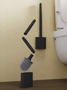 1 件黑色硅胶马桶刷，长柄柔性清洁器，迷你浴室刷，速干支架，浴室配件，浴室装饰，秋季装饰 - 彩色 - 查看 5
