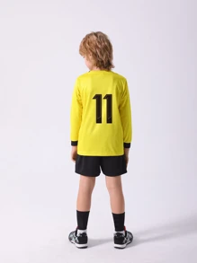 儿童和青少年新款休闲运动训练速干长袖运动服套装，适合休闲、运动、足球、团体活动，11 号