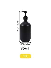 1pc/2pcs Plastic Matte Lotion Bottle, Press Type Liquid Dispenser For Bathroom Hand Wash, Kitchen, Travel 300ml/500ml Home Bathroom Decor Fall Decor Back To School - Black - View 14