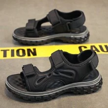 夏季新款男士柔软舒适凉鞋运动鞋多功能室内/户外防滑防水软底拖鞋 - 黑色 - 查看 6