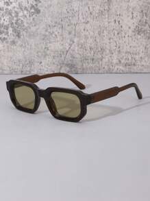 1 件男士 PC 方框复古多边形时尚眼镜，适合户外旅行、派对装饰、海滩度假、骑自行车和日常使用