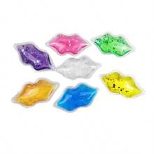 2pcs Lip-Shaped Gel Ice Bags, Reusable Eye Mask For Lip & Eye Care, Suitable For All Skin Types - Multicolor - View 2