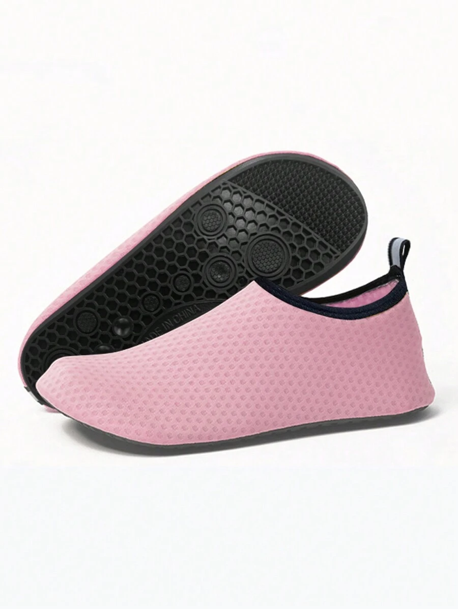 Women Waterproof Beach Sandals/Yoga Shoes; Men Outdoor Swimming/Diving Shoes, Non-Slip, Toe-Protecting, Thick Sole, Snorkeling Shoes - Pink - View 1