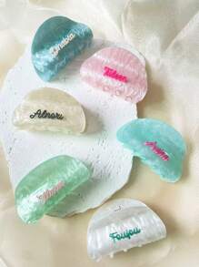 1pc Personalized Name Hairclip - Shiny Starry Sky Name Customized Hair Accessory, Bridesmaid Gift, Personalized Gift, Birthday Gift, Party Favor, Anniversary Gift, Unique Hair Accessory Gift Suitable For Bride, Bridesmaid, Wedding, Anniversary And Special Occasions,Vacay Vibe Au - R8065 - View 4