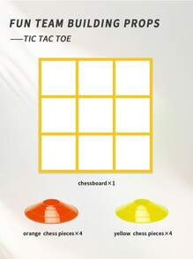 Fun Team Building Props- Tic Tac Toe Game Outdoor, Portable Tic Tac Toe Toss Game With 8 Chess Pieces, For Outdoor Lawn Yard Backyard Carnival Field Team Work Game Props(For Adult Only) - Multicolor - View 12
