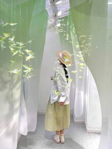 11pcs/Set 4cm/1.5in Green Crystal Butterfly Decorations With 30m Transparent Hanging Line Accessories, For Holiday Party, Bedroom, Living Room, Corridor, Background, Hotel, Wedding Decoration - Multicolor - View 7