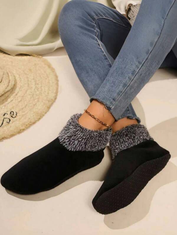 1 Pair Thick Thermal Lined Anti-Slip Socks, Cozy Indoor Non-Slip Socks For Women, Snow Socks, Fashionable & Luxurious, Suitable For Travel, Parties, Holidays, Christmas, Gift For Mother, Wife, Daughter, Comfortable For Daily Wear