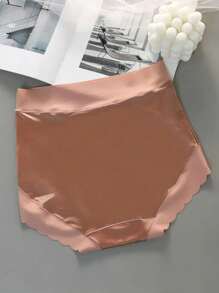 4 件装奢华缎面女士无缝中腰亲肤裆性感丝滑柔软高弹力女式三角裤