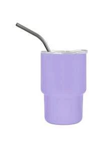 1 pieza/Set de 6 Vasos chupito de 3oz con pajita y tapa, set de 6 vasos chupito de acero inoxidable de colores mixtos en blanco para sublimación de 3oz para bodas, cumpleaños, despedidas de soltero y obsequios