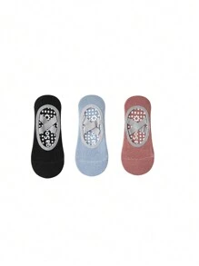 1 Pair/3 Pairs/5 Pairs Of Anti Slip Grip Yoga Socks, Breathable Cross Band Invisible Sports Indoor Socks, Silicone Anti Slip Dance Socks