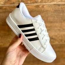 Women's Casual Low Top Sneakers White Black Nude Striped Gym Walking Shoes New Arrival - 黑與白 - 查看 7