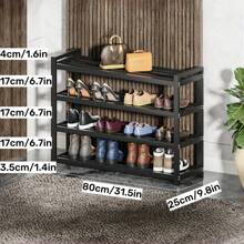 1pc Multi-Layer Carbon Steel Shoe Cabinet, Multi-Size Selection, Sturdy And Durable Shoe Changing Stool/Shoe Storage Rack, Suitable For Doorstep/Dormitory/Rental House - Black - View 17