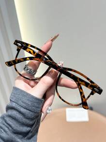 1pc Classic Ins Style Women's Fashion Rhinestone Decorated Transparent Glasses, Suitable For All Face Shapes, Can Be Used For Watching TV, Gaming, Phone Decoration