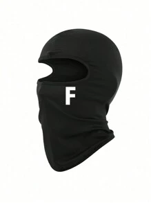 1 件装 A-Z 字母印花儿童户外防紫外线面罩，透气拉法帽头盔内衬，适合青少年 - 黑色 - 查看 21