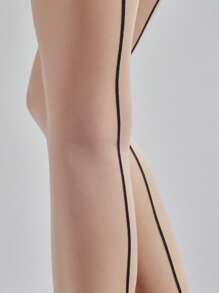 女士虾线连裤袜、双缝图案紧身裤、保暖弹力紧身裤、透明网眼丝袜、高腰防勾丝连裤袜、超薄弹力紧身裤、性感时尚连裤袜及膝袜、女士袜子和大腿袜，适合派对、约会和服装 - 彩色 - 查看 8