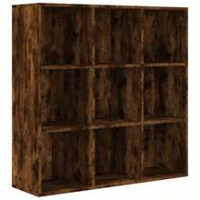 Stylish Smoked Oak Bookcase With Storage Unit For Home Decor - Versatile Multimedia Shelf And Furniture Design - 98x29x97.5 Cm Perfect For Organizing Books And More
