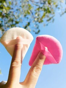 1/3 Peças Puff de Pó de Veludo, Esponja de Maquiagem Triangular, Compacto de Pó em Leque, Ferramenta de Maquiagem Almofada de Ar para Dedos, Adequado para Todos os Tipos de Pele