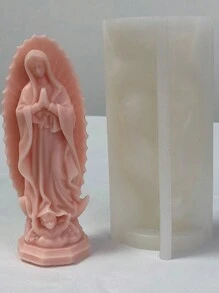1pc Virgin Mary Statue Silicone Mold For DIY - White - View 3