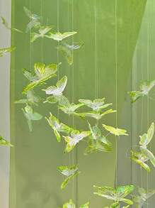 11pcs/Set 4cm/1.5in Green Crystal Butterfly Decorations With 30m Transparent Hanging Line Accessories, For Holiday Party, Bedroom, Living Room, Corridor, Background, Hotel, Wedding Decoration - Multicolor - View 8