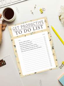 1pc To Do List Notepad, Undated Daily Planner Perfect For Daily Tasks And Goal Setting, To Do List Notepad Suitable For Office, Home And School, Work With Productivity
