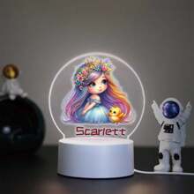 1pc Custom Personalized Table Lamp Night Light Customized Cartoon Princesses And Animals 3D Night Light Toy Acrylic Night Lights Gift For Home Room Decoration Night Light Usb Powered & Battery Operated Optical Illusion Table Lamp With Remote Control Perfect Gift Send To Girls For Valentine's Day, Easter, Christmas Unique Room Decor, Fun And Adorable Nightlight Gifts Birthday Graduation Home Decor Back To School School Supplies,Christmas Gift Supplies