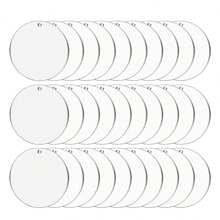 12pcs Blank Acrylic Keychains, Clear Round Acrylic Keyring With Hole For Carving, Painting And DIY Crafts, All Seasons - Multicolor - View 1