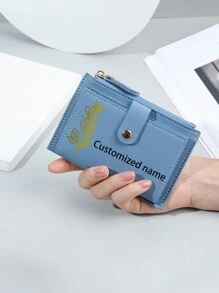 1 pièce Portefeuille et porte-cartes pour dames avec motif et nom personnalisés, style mignon, mature, de femme de bureau, porte-monnaie. Cadeau de Noël, de Pâques, de Saint-Valentin parfait pour la petite amie. Sacs et portefeuilles pour femmes