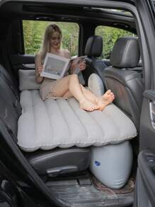 1pc Inflatable Car Mattress With Air Pump, Foldable Camping Airbed For SUV Backseat, Portable Travel Bed For Camping, Car, Outdoor Party, Includes Air Pump & Storage Bag - Multicolor - View 1