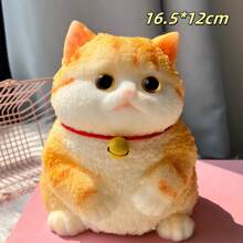 1pc (Suggest Kneading And Squeezing With Bag To Avoid Dirty Hands) Cute Orange Cat Hand-Drawn Squishy Toy, Adorable Design, Stress Relief Anytime Anywhere, Multifunctional Decor For Desk, Living Room, Office, Etc. Perfect Gift For Friends, Family Or Yourself, Add A Little Joy To Your Life, Let This Adorable Orange Cat Accompany You Every Day And Brighten Your Wonderful Moments! - Multicolor - View 12