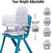 UBRAVOO High Chairs For Babies And Toddlers, Portable Baby Meal Chair,Booster Seat  Comfortable For Dining Table With Folding Booster Seat - Grey - View 5
