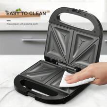 Reemix Sandwich Maker, Toaster And Electric Panini Grill With Non-Stick Coating Plate, Easy To Clean, Heating Up Fast, Built In Indicator Lights, Black - US A Type Plug(110-127V) - View 6