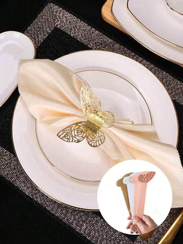 20 Stücke 3D Schmetterling Servietten Ringe, Party Hochzeit Tischdekoration, geeignet für Party, Feiertage, Valentinstag, Weihnachten
