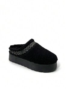 RevReal Cozy Sherpa Slip-On Shoes: Comfort Meets Style - Black - View 2