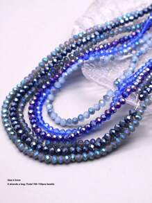 Perline in vetro di cristallo a faccetta Rondelle di circa 4mm, colore di rivestimento, 6 fili / sacchetto, circa 720 pezzi, perline sfuse spaziatrici per la fabbricazione di gioielli fai-da-te, accessori per braccialetti, collane e accessori per abbigliamento