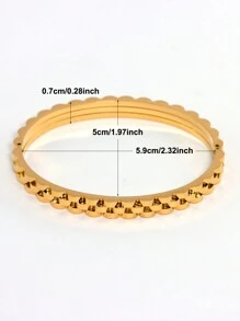Set da 3 pezzi Bracciale placcato in oro 18K in acciaio inossidabile per donne, design classico con catena e fiori di zirconia, gioielli per il tempo libero, feste, vacanze, adatto per compleanni, matrimoni, San Valentino, regali per mamma, madre, festa della mamma - Dorato - Visualizzare 3