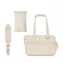 1 Pezzo Borsa Trasportino Regolabile Per Animali Domestici Con Tracolla, Grande Capacità, Colore Beige, Adatta Per Gatti E Cani, 2 Dimensioni, Design A Tasche Multiple, A Mano E A Spalla Singola, Finestra Traspirante, Con Cuscino, Comoda E Traspirante, Perfetta Per I Viaggi E Le Passeggiate All'aperto