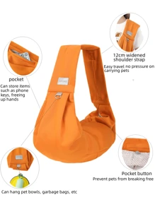 Borsa trasportino a tracolla per animali domestici, marsupio per gatti con spallaccio anteriore traspirante, borsa trasportino per cani a spalla - Multicolore - Visualizzare 3