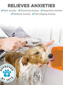 Lick Mat For Dogs, Dog Lick Mat With Suction Cups For Anxiety, Peanut Butter Dog Licking Mat Slow Feeder Dispensing Treater Lick Pad For Dogs Cats Grooming Bathing And Training (Blue/Orange) - Multicolor - View 4