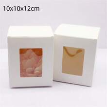 10 pezzi di scatole di carta bianca/kraft/regalo di varie misure da 5/6/7/8/9 cm, scatole per caramelle da matrimonio